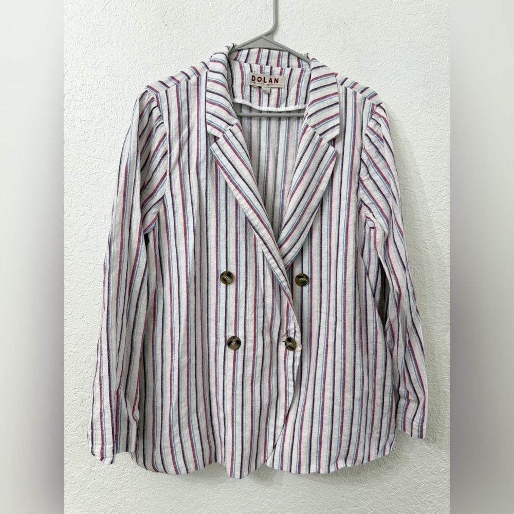 Anthropologie Dolan Anna Linen Double-Breasted Blazer - XL